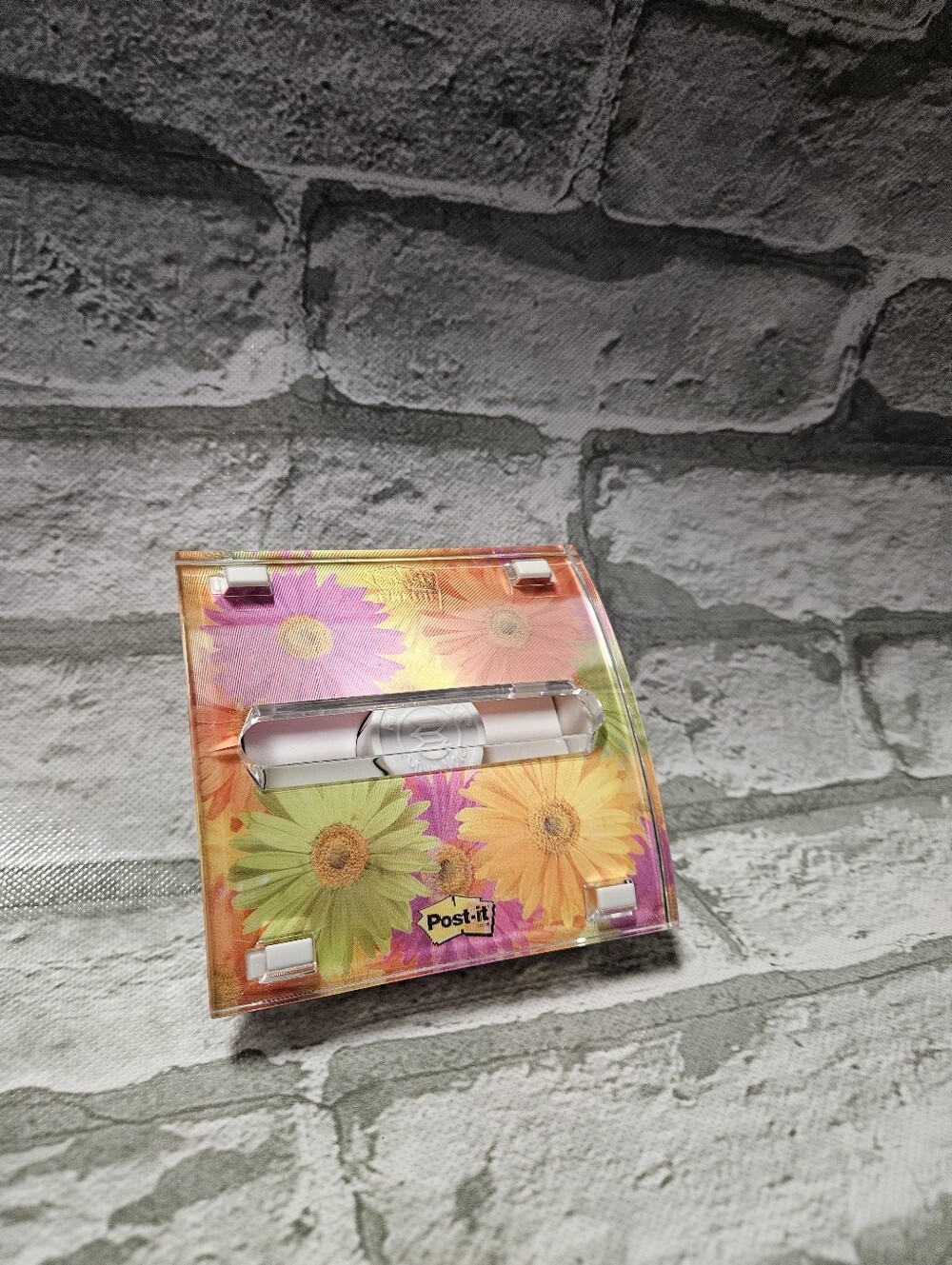 Y2K Inspired Post-It Note Holder Neon Gerbera Daisy Design